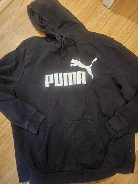 Puma Hoodie Sweatshirt Black White Lettering Mens Size 3XL Pullover